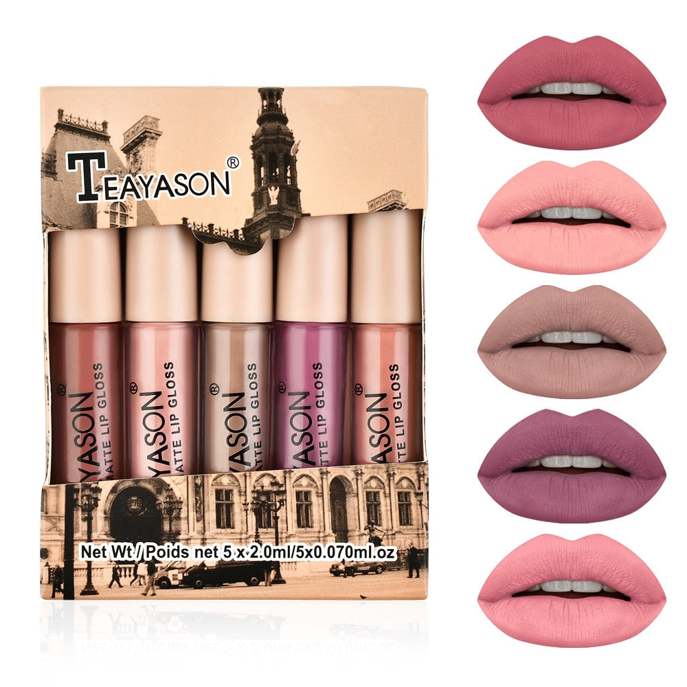 5Pcs/Set Waterproof Lipstick