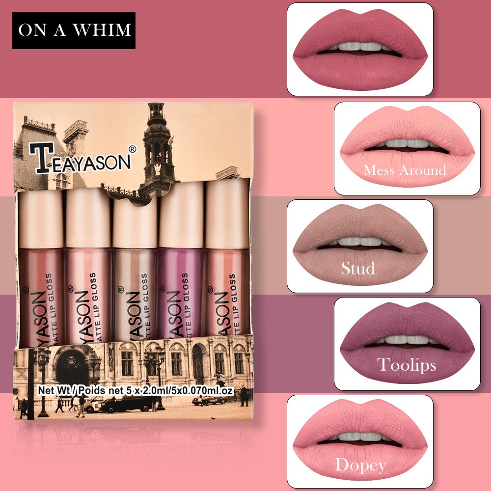 5Pcs/Set Waterproof Lipstick