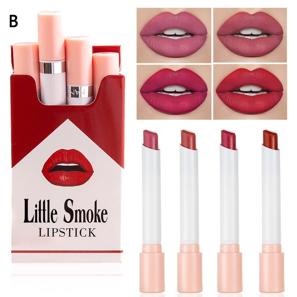 4 Colors Matte Lipstick Set Cigarette Style