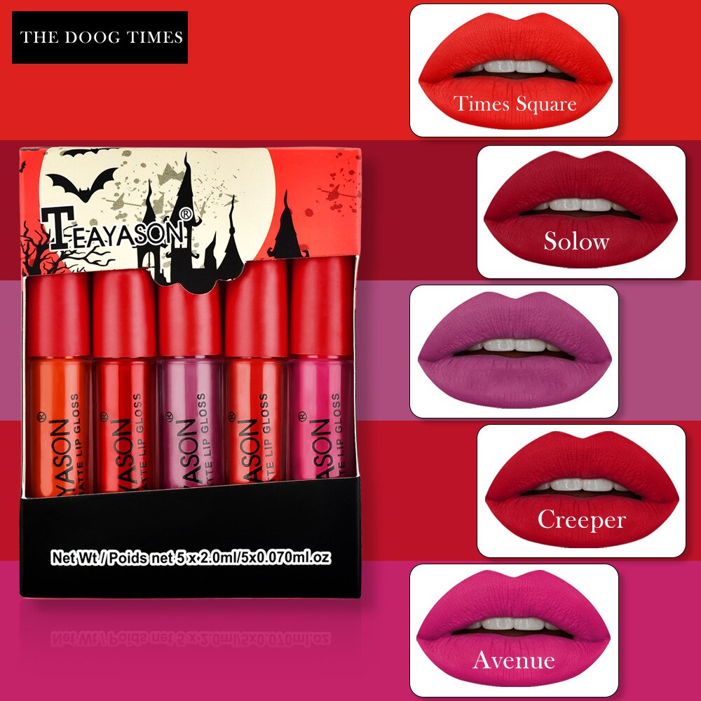 5Pcs/Set Waterproof Lipstick