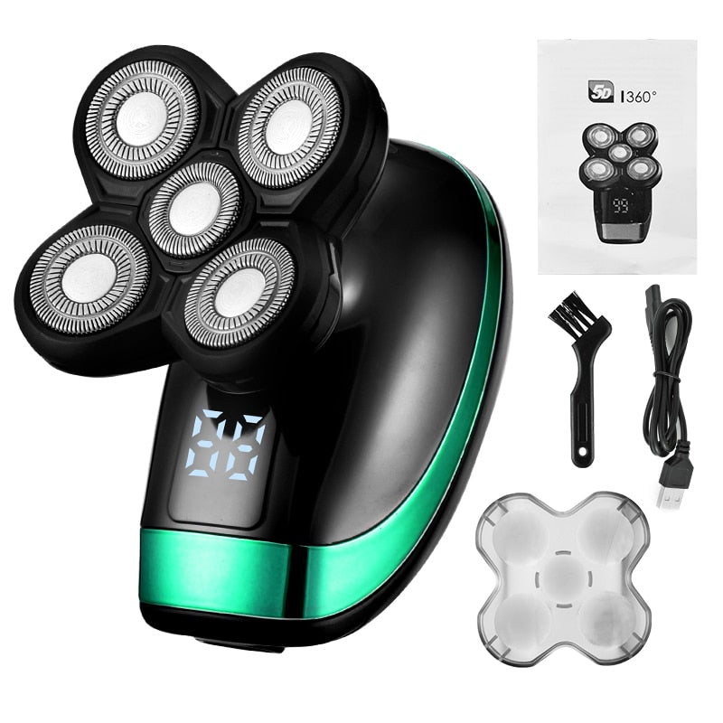 Bald Head Electric Shaver 5 Floating Heads
