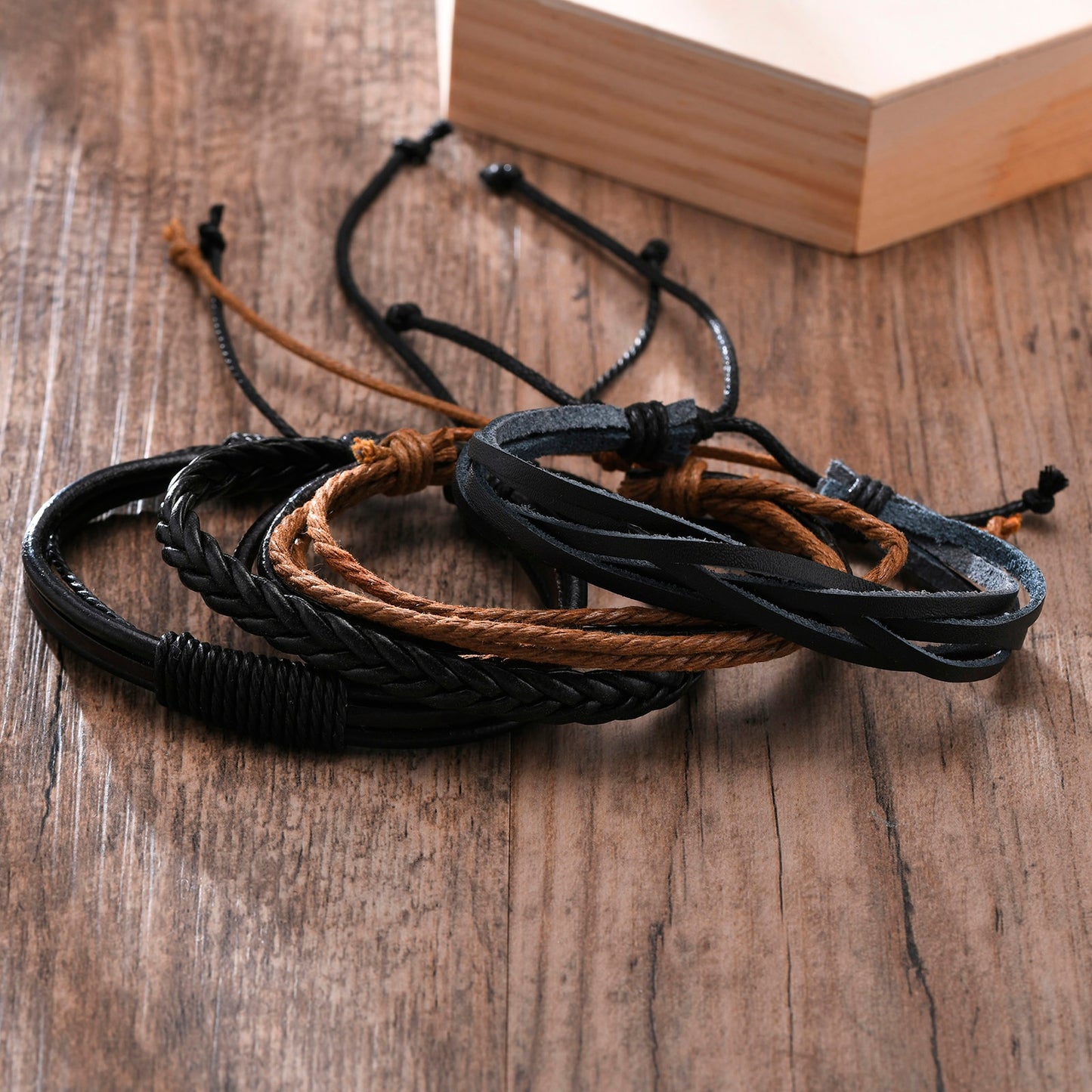 Vnox 4Pcs/ Set Braided Wrap