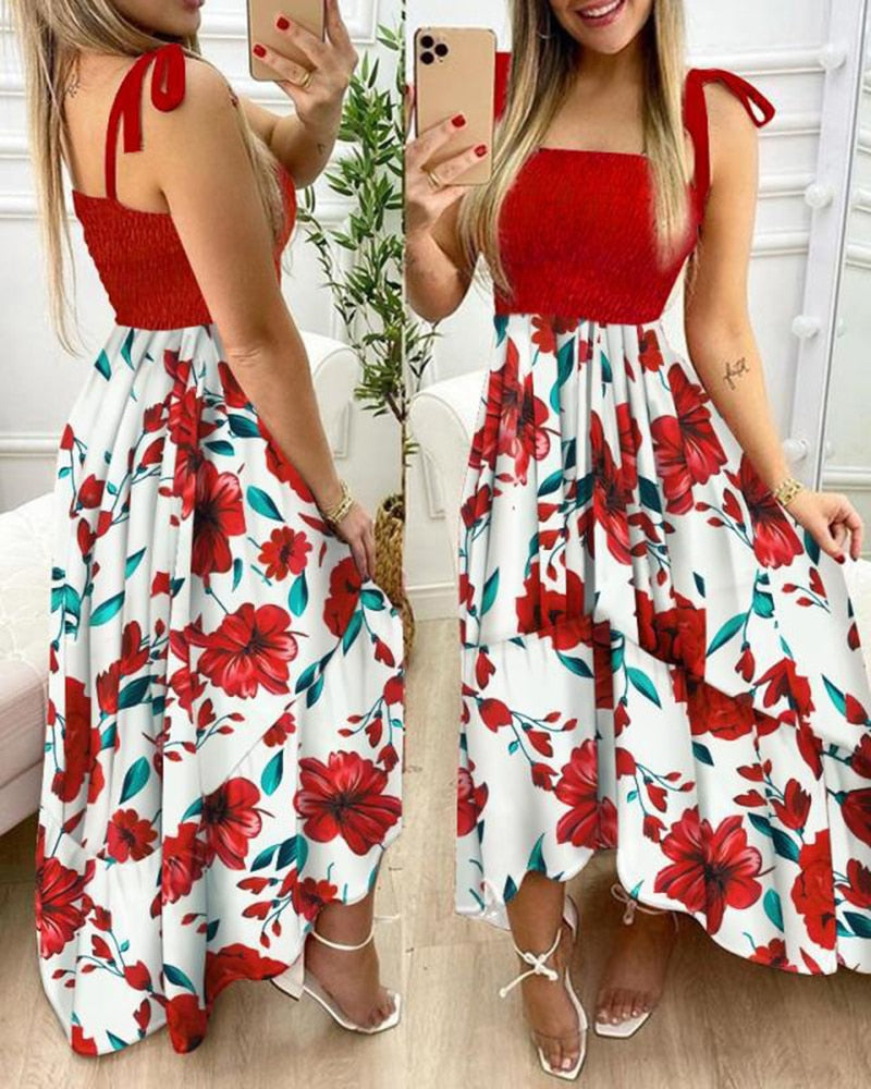 Spaghetti Strap Floral Dress