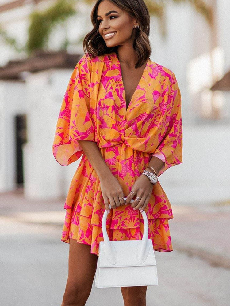 Casual V Neck Dress