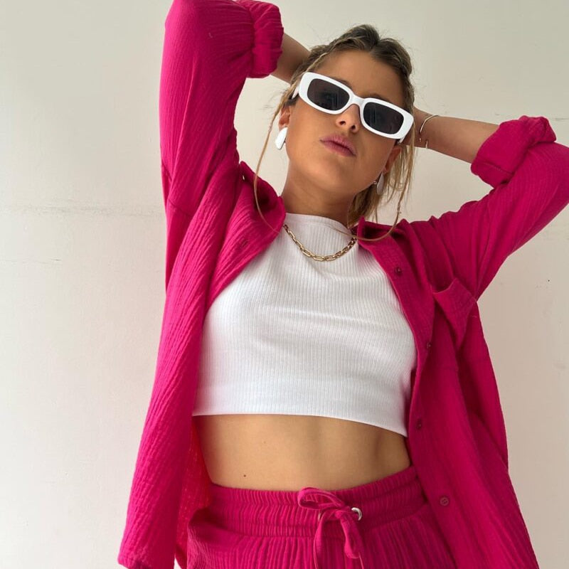 Casual Pleated Two Piece Set