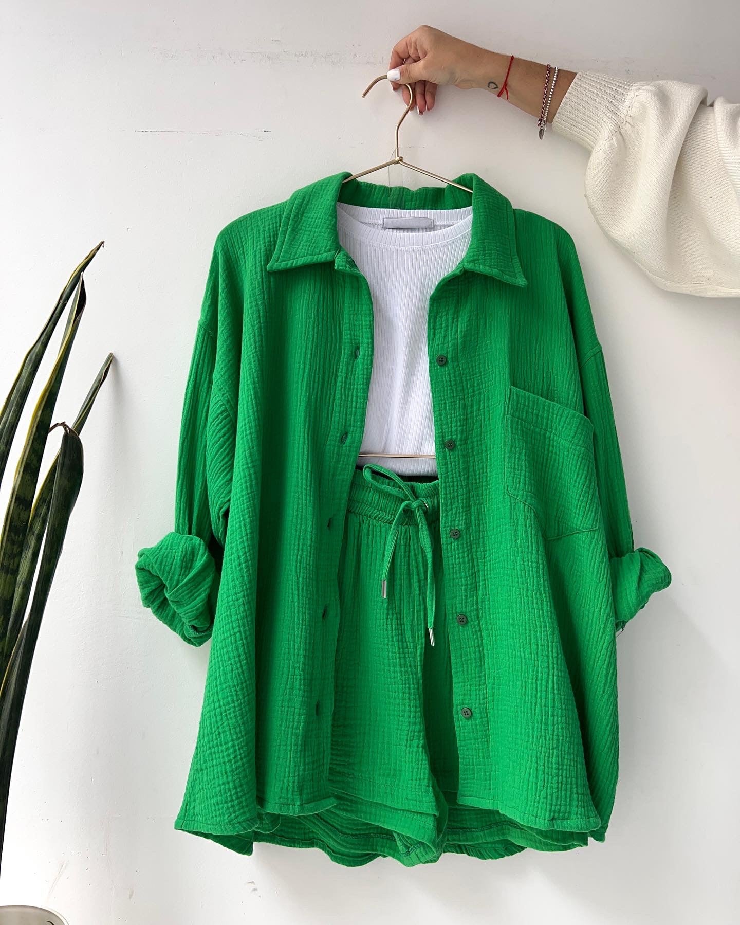 Casual Pleated Two Piece Set