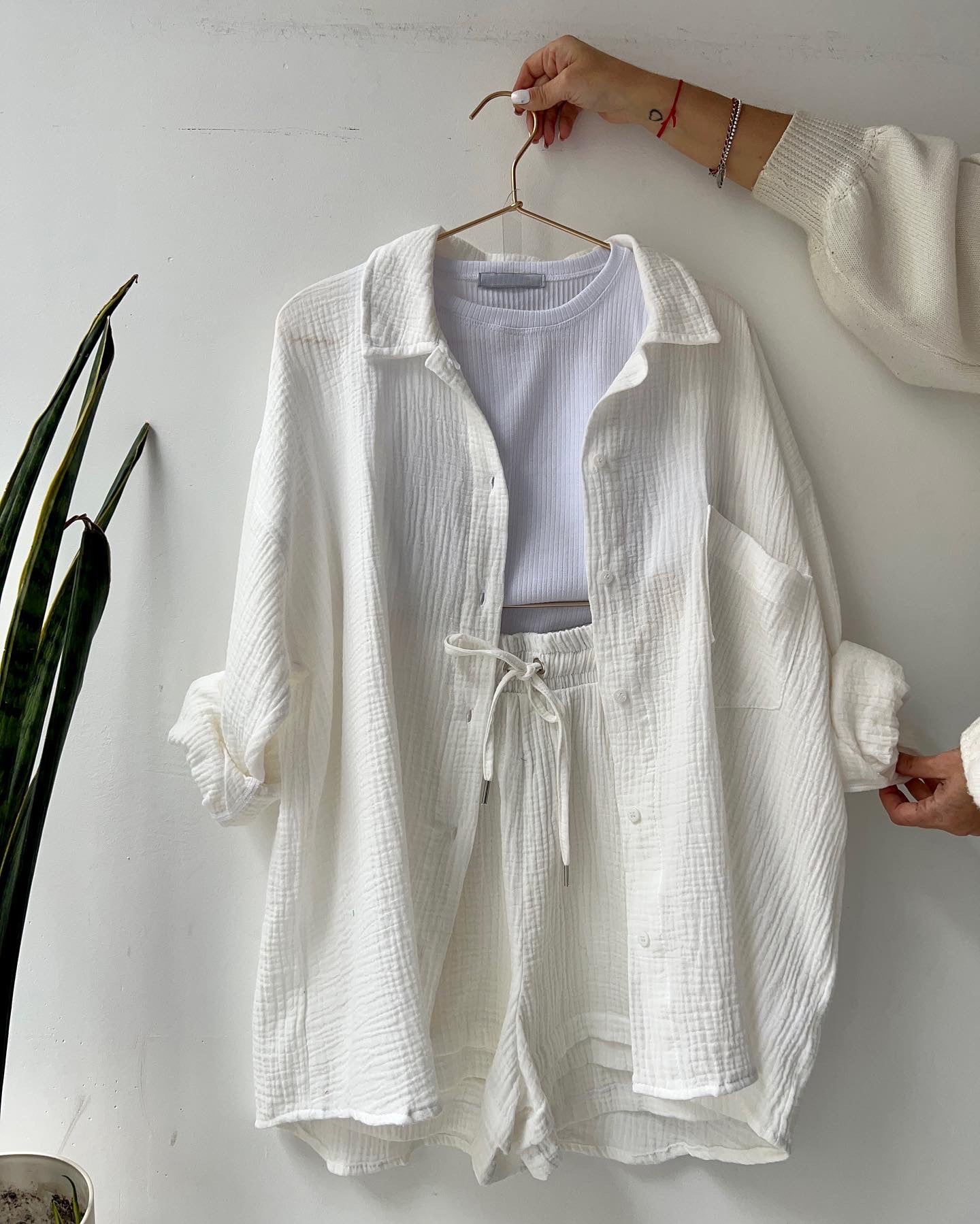 Casual Pleated Two Piece Set