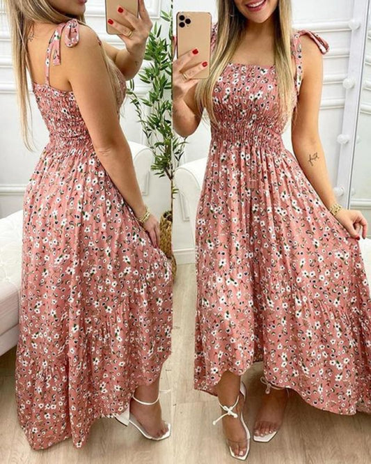 Spaghetti Strap Floral Dress
