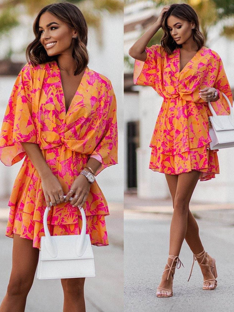 Casual V Neck Dress