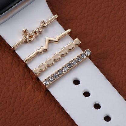 Ornamental Metal Charms Ring For Smart Watch Band