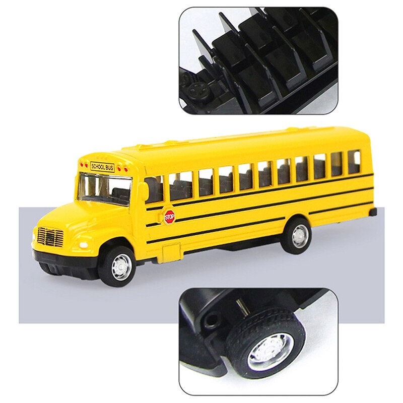 Mini School Bus Model Car Model Inertial Alloy
