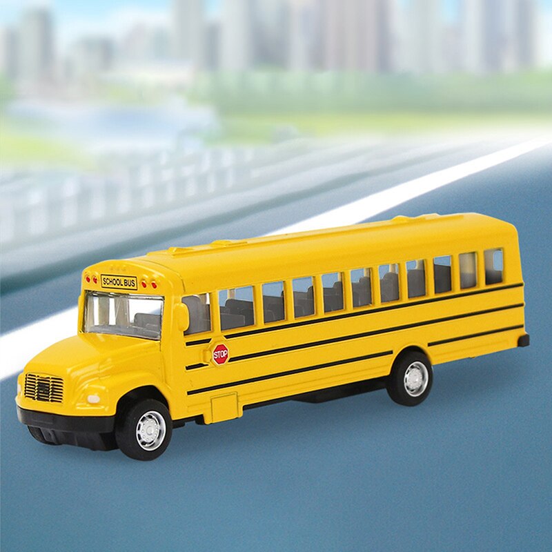 Mini School Bus Model Car Model Inertial Alloy