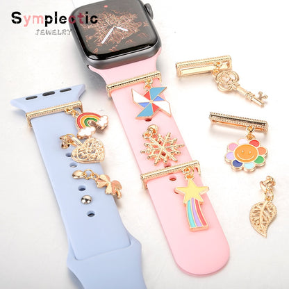 Rainbow Snowflake Smart Watch Charms